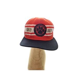 Vintage Grizzly California Hat Orange & Black Snapback Trucker AJD Baseball Cap